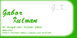 gabor kulman business card